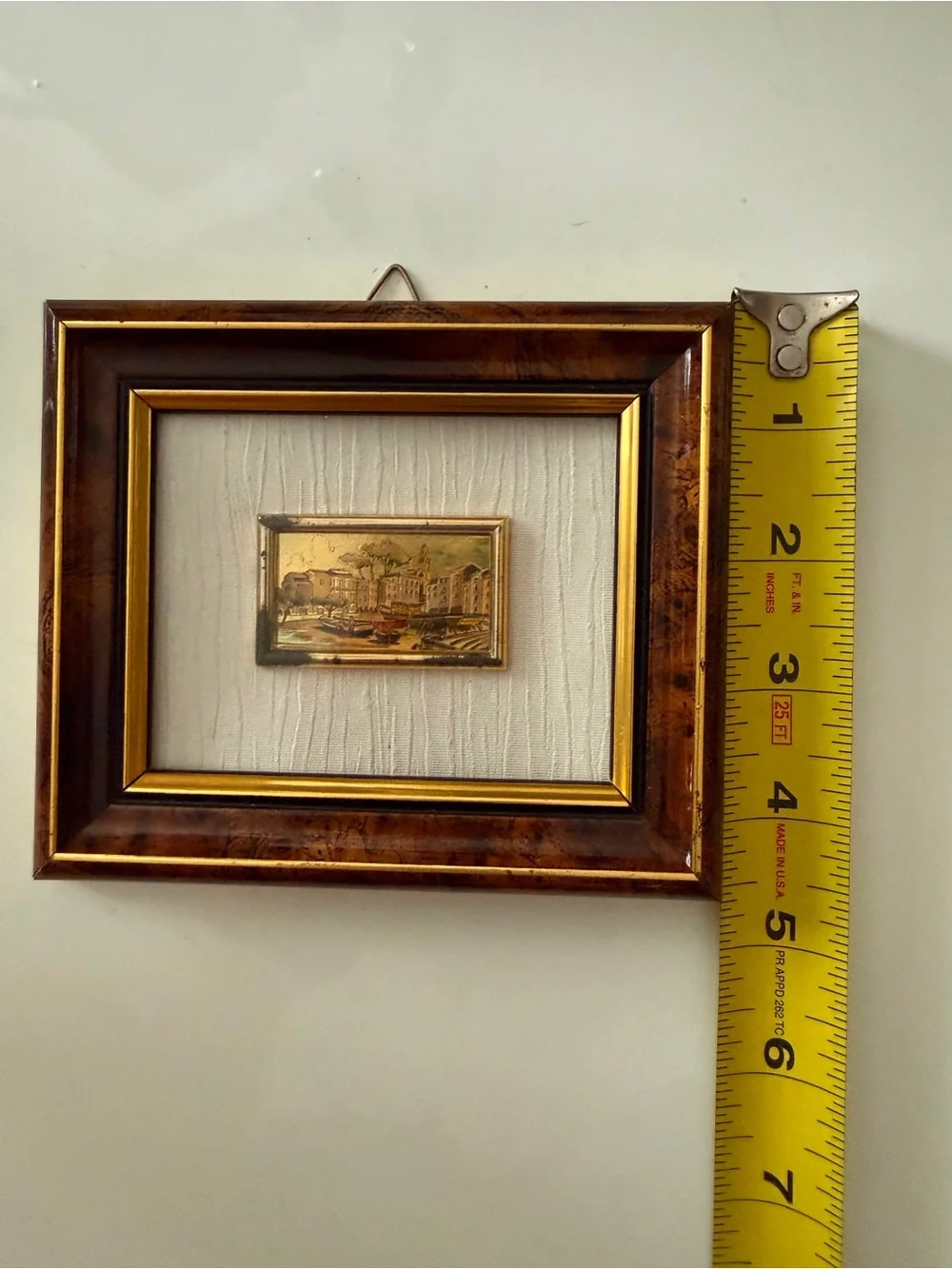 Vintage Italian Creazioni Artistiche Serie Oro Framed Miniature Wall Art